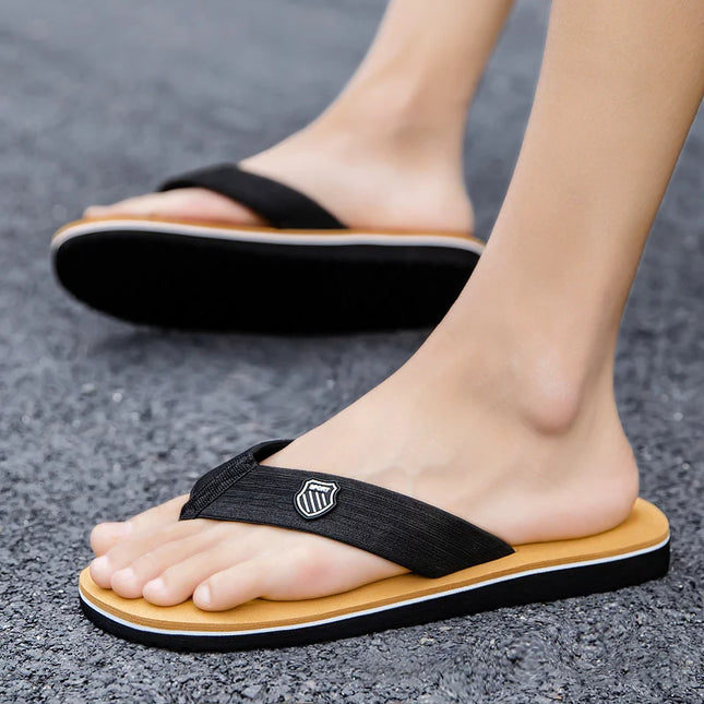Men's Casual Flip Flops Fashion Beach Shoes Men Summer Non-Slip Flat Slides Mens Slippers Indoor House - product image 2