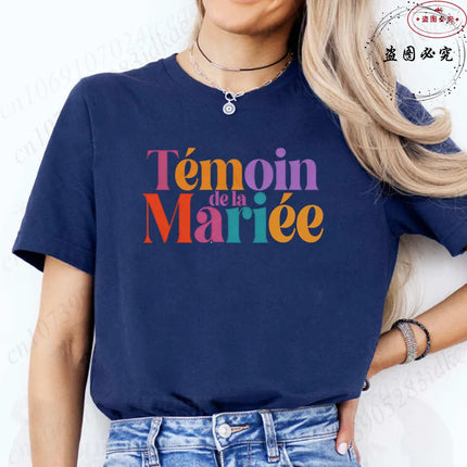 French Girls Single Farewell Women Tees: Future Bride Team Bride Tops, Female Clothing for Bachelorette EVJF Party T-shirts D002
