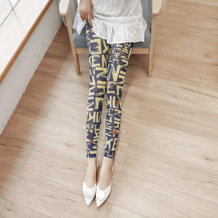 Summer Thin Mesh Fashion Printing Women Leggings Cool Breathable Stretch Lolita Hottie Sexy Slimming Gauze Cropped Pants