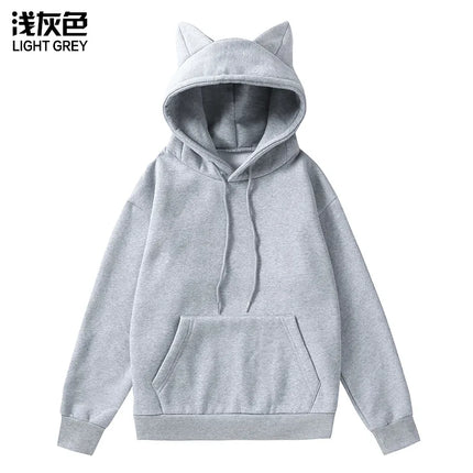 2024 New Winter Men's Hoodie Sweater Pullover South Korea Fashion Men's Cat Ears Cute Japanese Top Personality Sweatshirt Women