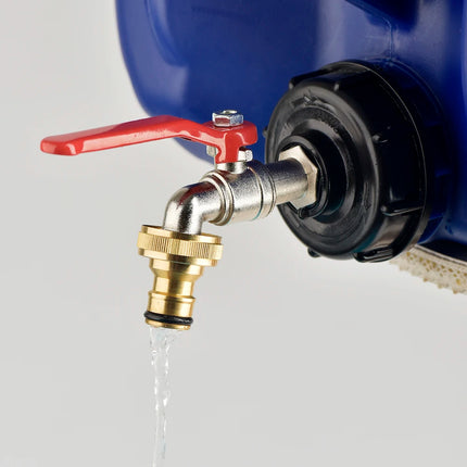 IBC Tank Tap Adapter S60*6 Coarse Thread to Brass/Alloy 16mm Quick Connect Replacement Valve Garden Home Valve Fitting Faucet