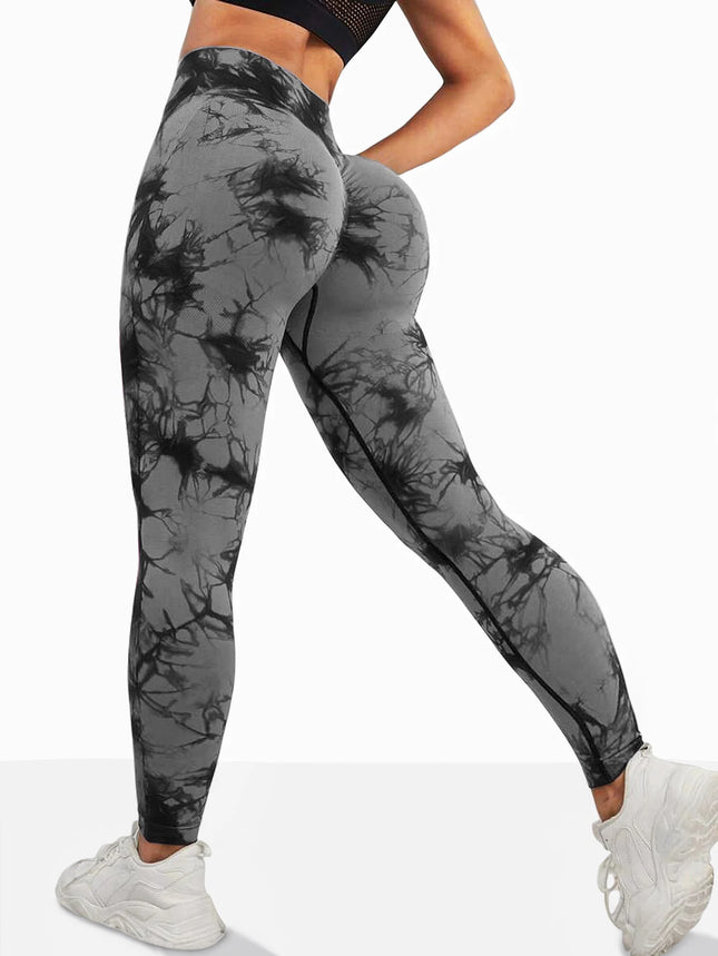 Women's Tie Dye Seamless High-Waisted Yoga Pants Tummy Control Belly Band Pants Comfortable Stretchy - product image 6