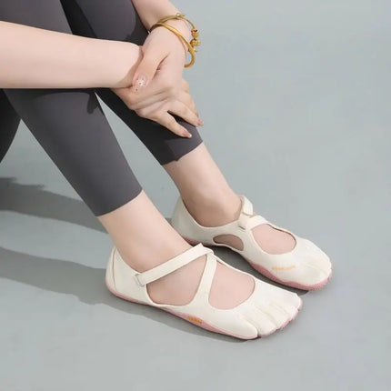 Five Finger Shoes Women Mary Jane Ballet Flats Cross Strap Yoga Sneakers Barefoot Fitness Shoes Lightweight Breathable Walking