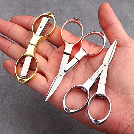 1Pcs Versatile Stainless Steel Folding Scissors - Retractable, Durable, and Portable for Travel,Outdoor & Daily Needs