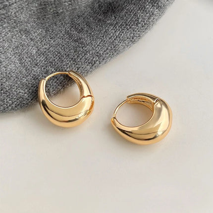 925 Sterling Silver Round Stud Earrings for Women Simple Inlaid Design Hoops Earrings Wedding Party Jewelry Accessories Gifts