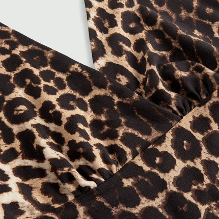 European and American Spring, Summer and Autumn Hot-Selling Leopard Print Casual Large Size Neck Vest