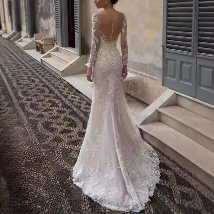 New Designs Mermaid Wedding Dress Luxury Women Birthday Prom Dinner Gowns Custom Applique Princess V-neck Evening Dress 2025