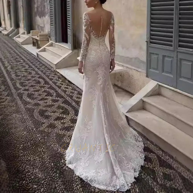 Neue Designs Meerjungfrauen-Hochzeitskleid Luxus Damen Geburtstag Ball Abendkleider Maßgeschneiderte Applikation Prinzessin V-Ausschnitt Abendkleid 2025