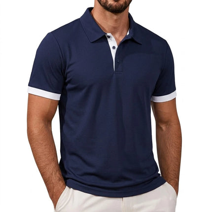 New Short Sleeve Polo Shirt Summer Lapel Shirts Hawaiian Shirts Fitness Sport T-shirts for Men Gym Man Solid Thin Work Shirts