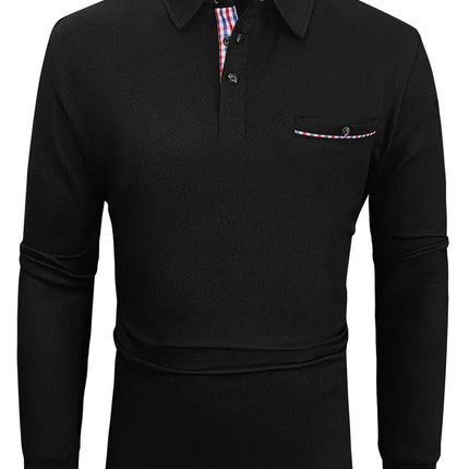 The new men's long-sleeved POLO shirt for Spring and Autumn 2025 is casual and comfortable with 3D letter pattern printing