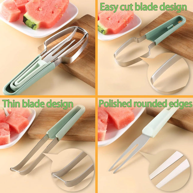 3-in-1 Watermelon Fork Slicer Cutter, 2024 Stainless Steel Fruit Watermelon Cutting Tool Fork Slicer - product image 2