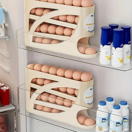 1PC Refrigerator Egg Storage Box Side Door Storage Kitchen Tool Automatic Egg Rolling Antibacterial Distribution Large Capacity