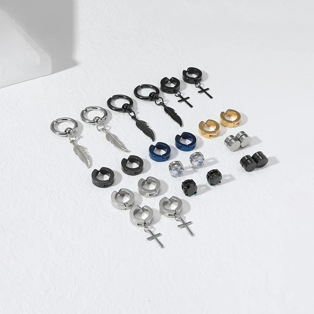 24 piece fashionable punk style 304 stainless steel ear clip set, can be given as a gift to friends - product image 2