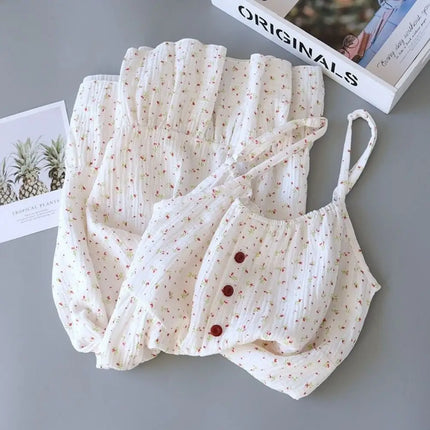 Pajamas Soft Floral Print Nightgown Comfortable Casual Sleeping Skirt Elegant Nightdress Home Wear