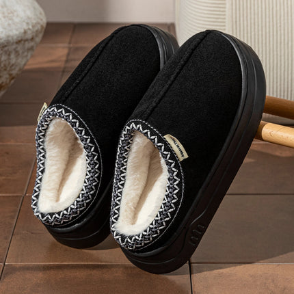 Winter Fashion Simple Fuzzy Home Lady's Shoes Warm Couples Indoor Leisure Soft Sole Women's Slippers Non-slip Fuzzy Bedroom