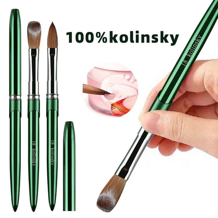 New High Quality Kolinsky Acrylic Nail Brush New Product Metal 100% Pure Kolinsky Brush for Acrylic Nails Sizes 2-18 Nail Tool