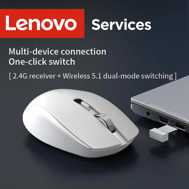 Lenovo Kabellose Maus, Leise Maus für Geschäfts- und Büroeinsatz, Ergonomisches Design, Kompatibel mit mehreren Plattformen, 2,4-GHz-Verbindung, 1,5-V-Trockenbatteriebetrieben, Produkt enthält keine Batterien