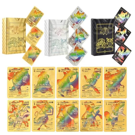 New 55pcs/box Pokemon Card Vmax GX EX Rainbow Gold Black Silver Mewtwo Rare Collection Battle Trainer Card Children Toys Gifts