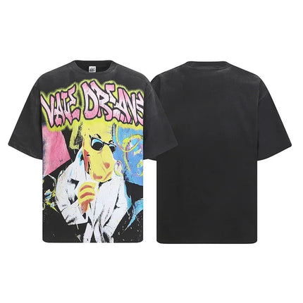 Sport Speech  Washed Hand Worn   T SHIRT Good Quality Fashion Men Summer Style Women Vintage T Shirt Tee