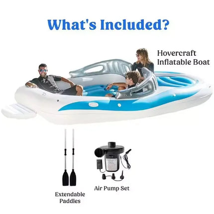 400cm Inflatable PVC Thickened Inflatable 6 Person Island Floating Bed Inflatable Yacht Floating Boat For Water Sports