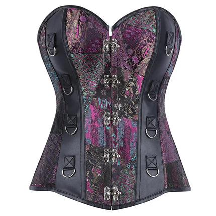 Steampunk Overbust Corset Retro Gothic Clothing Women Clubwear Bustiyer Corselet