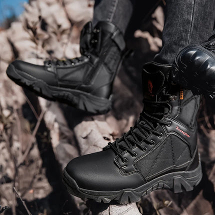 High-Top Anti-Smashing Work Boots Outdoor Waterproof Safety Shoes Steel Toe Non Slip Men's Boots Fashion Protective Men Shoes