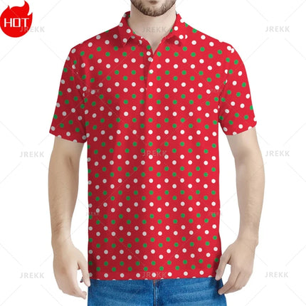 3D Printed Happy Christmas Polo Shirt Fashion Christmas Trees Cute Santa Xmas Graphic Polo T Shirt For Men Best Unisex Clothing