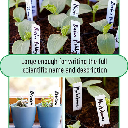 1‌00pcs/4 Inch Plastic Plant Labels with Permanent Pen - Outdoor Garden Seedling Markers