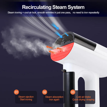 1000W Powerful Adsorption Vacuum steamer 2 in 1 Steam Ironing Dry Ironing Handheld Garment Steamer Smooth Out Stubborn Wrinkles