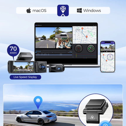 【US Warehouse】AZDOME Dash Cam 4K M550 Max Built-in GPS Wifi Camera Car DVR 3.18”Screen Night Vision 24H Parking Monitor Support Rear Cam