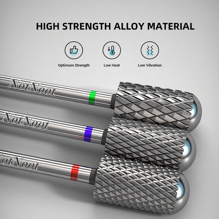 NotNoot Safety Nail Drill Bit, 3/32'' Smooth Round Top Large Barrel Carbide Bits, Suitable for Manicure Pedicure Cuticle Gel Pol