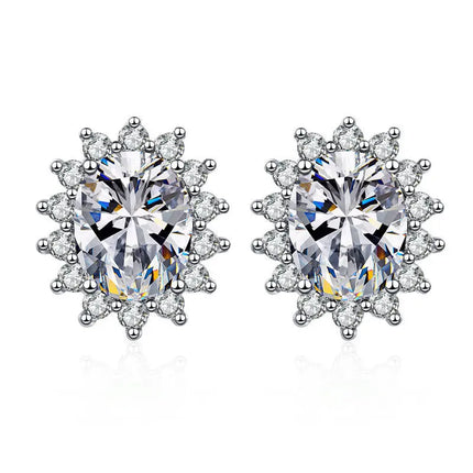 High-quality 925 Sterling Silver Crystal Fashion Circle Hoop Earrings for Woman Wedding Party Gift Street Versatile Jewelry
