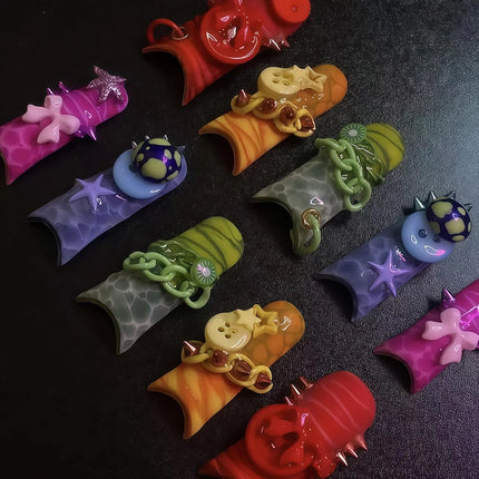 3D Buttons Nail Art Mold Silicone Cute Nail Charms Tool Women DIY Manicure Multi Shapes Button Small Model Resin Buckle Supplies