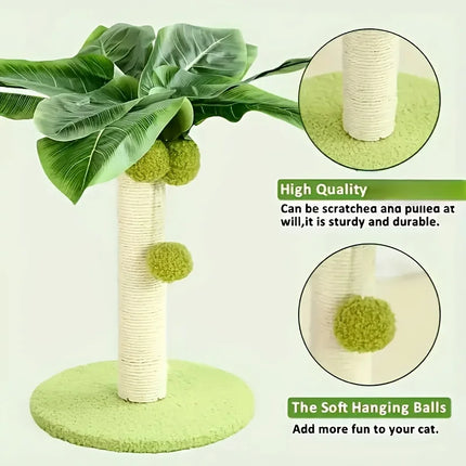 Coconut tree cat scratching pole with hanging ball suitable for all seasons - an essential toy for indoor cats
