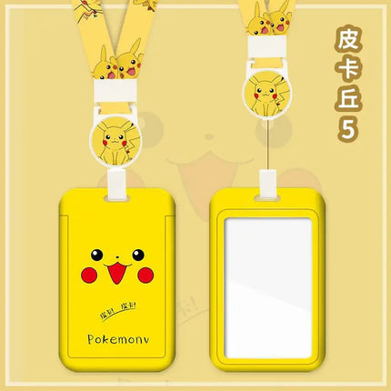 Pokemon Anime Pikachu Card Holder Kawaii ID Card Bank Card Subway Bus Card Cartoon Student ID Boy Girl Work Badge Card Holder