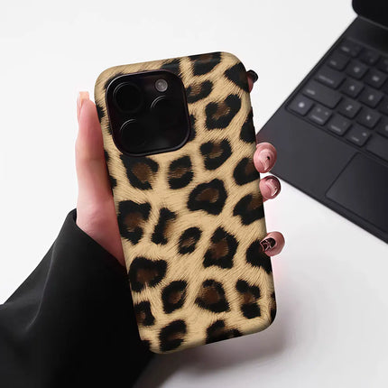 Aurbe Matte 2-in-1 Film Magsafe Case For iPhone 17 16 15 14 Plus 17 Pro Max Shockproof Hard Shell Classic Leopard Print Case