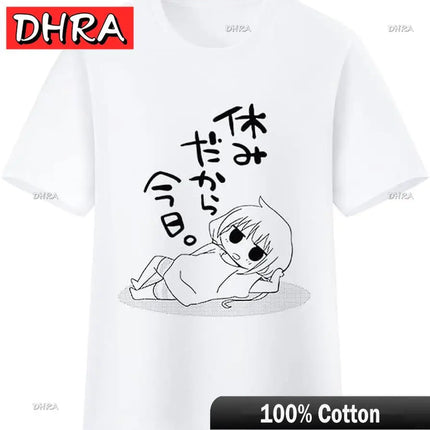 If You Work You Lose Anzu Futaba Version T-Shirt Cute Kawaii Anime Jirai Kei Tshirt Danshi Tees for Men Funny Cartoon Otaku Tops