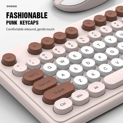 K-Snake WK200 Wireless Keyboard Mouse Set Cute Punk Keycap USB Wireless Business Keyboard Mouse Set Laptop Typing - product i