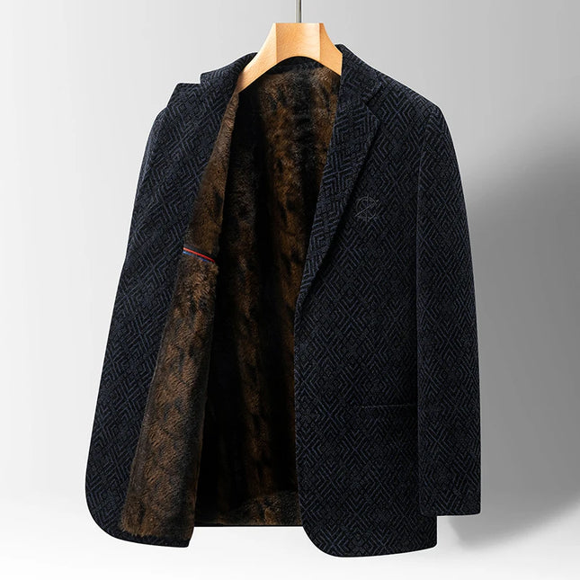 Blazer de invierno para hombre, de boutique, de alta gama, moda, grueso, cálido, informal, de negocios, de lana