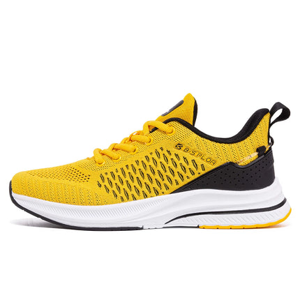 Baasploa New Men Knit Casual Walking Shoes Breathable Trendy Sneakers Original Light Shock Absorption Male Tennis Shoes