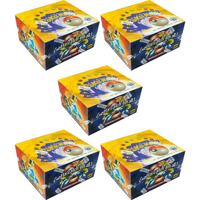 PKM Basis-Set Booster Box 1999 1. Edition Proxy-Spielkarten Packungen WOTC Versiegelt Blauer Flügel Glurak Turtok Bisaflor Packungen Spielzeug