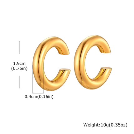 Statement Hollow Ear Bone Clamp for Women Girls,Gold Color Stainless Steel Fake Piercing C-shaped Ear Bone Clip,Fashion Jewelry