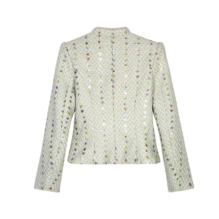 New fashionable and elegant light luxury socialite heavy industry sequin temperament small fragrance jacket + slim skirt suit