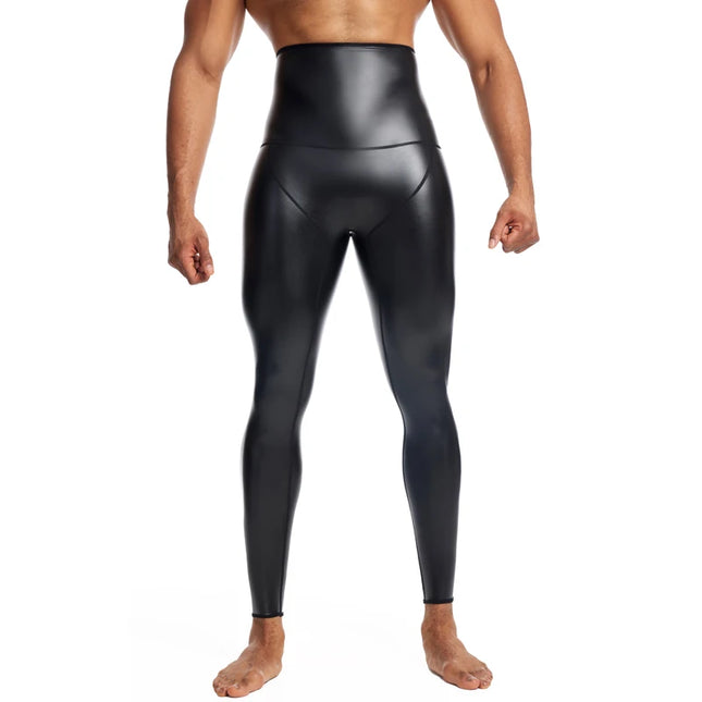Pantalones de cuero de cintura alta, pantalones ajustados de PU, pantalones de hombre de talla grande S-4XL, pantalones de cuero de vaquero negros nuevos, pantalones de moto para hombre