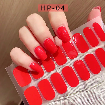 Semi Cured Wraps Fast Gel Nail Sticker Soild Nail Gel Wraps Adhesive Full Cover Gel Nail Decal UV Lamp Cured Manicure Decoration