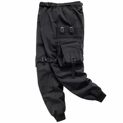 2022 Winter Thick Tactical Cargo Pants Men Fashion Functional Multi Pockets Trousers Hip Hop Streetwear Pants Techwear Black