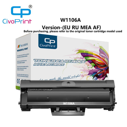 Civoprint New HP 106A W1106A W1106 1106a Toner Cartridge Compatible for HP Laser MFP 135a 135w 137fnw Laser 107a 107w 1.5K Pages