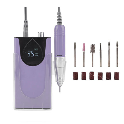 Professional Nails Drill Machine - Electric, Cordless, Aluminium Alloy Casing, 35000 RPM, HD Display for Salon & Home Use
