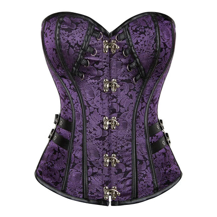 Steampunk Overbust Corset Retro Gothic Clothing Women Clubwear Bustiyer Corselet
