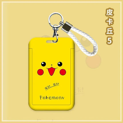 Pokemon Anime Pikachu Card Holder Kawaii ID Card Bank Card Subway Bus Card Cartoon Student ID Boy Girl Work Badge Card Holder